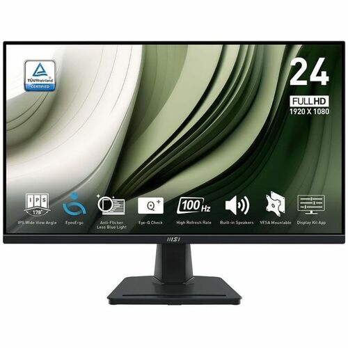 MSI Pro MP245G 24in FHD 100Hz IPS Business Monitor - 1920 x 1080 - HDMI VGA DisplayPort - Speakers - Tilt Adjustable - 100x100 VESA - Internal Power EPEAT Silver - 4 Years Warranty MSI Pro MP245G 24in FHD 100Hz IPS Business Monitor - 1920 x 1080 - HDMI VGA DisplayPort - Speakers - Tilt Adjustable - 100x100 VESA - Internal Power EPEAT Silver - 4 Years Warranty